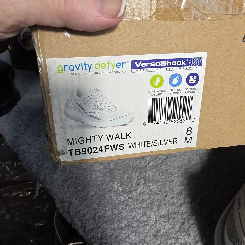 Gravity Defyer GDefy Mighty Walk Womens 8 M White Gray Shoes‎ Sneakers